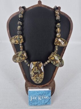 Jay King Earth-Tone Jasper Statement Necklace in Green and Brown